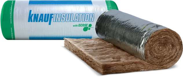 Knauf - Earthwool Metal Roofing Roll (Foil-Facing) - Metal Roofing Roll Foil Faced with Packaging