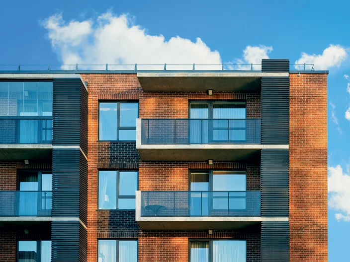 Facade of modern luxury building exterior