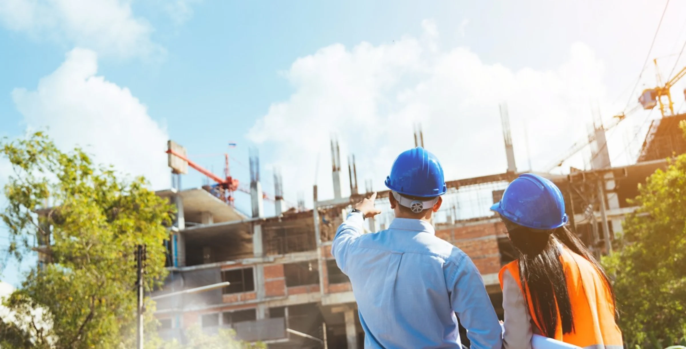 Two People on a building site