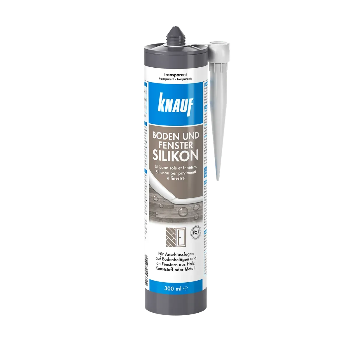 Knauf - Boden & Fenster Silikon - 4006379143344_Boden-und-Fenster-Silikon_front_300ml_transparent