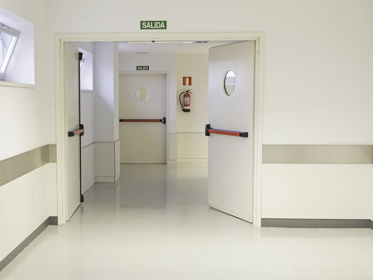 Hospital exit door