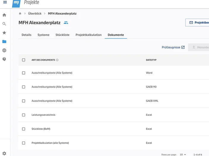myKnauf Projects documents dokumente