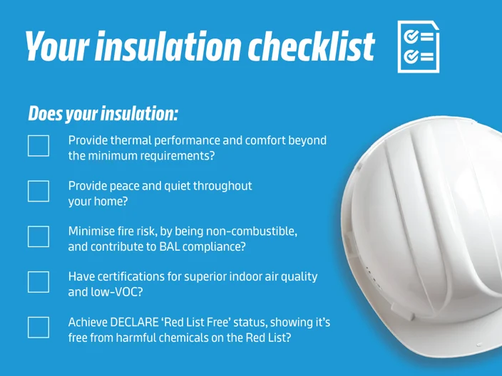 Insulation Checklist - New homes