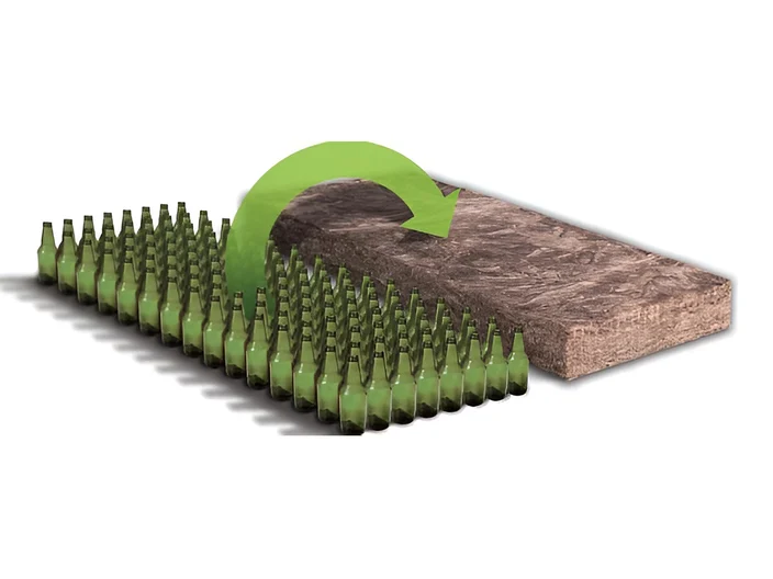 Glass bottle recycling into insulation