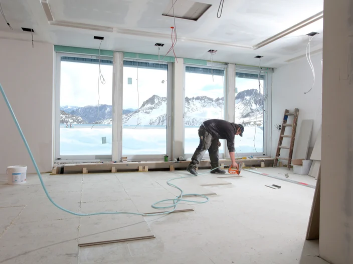 Referenz Schneefernhaus Zugspitze Innenansicht Nagelung der zweiten Lage