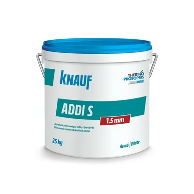 Knauf - Ακρυλικός διακοσμητικός σοβάς ενισχυμένος με σιλικόνη - 432601 ADDI S 1 5 GR Brillantweiss  25 kg δοχ