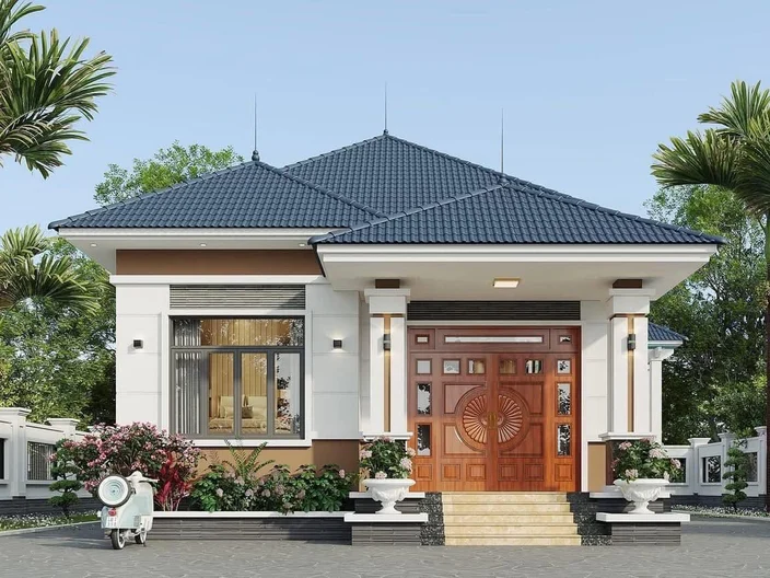 Nhà cấp 4 mái nhật 4 phòng ngủ