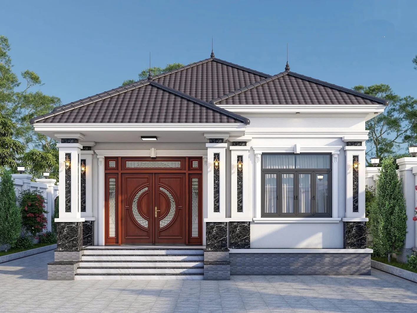 Nhà cấp 4 mái nhật 4 phòng ngủ