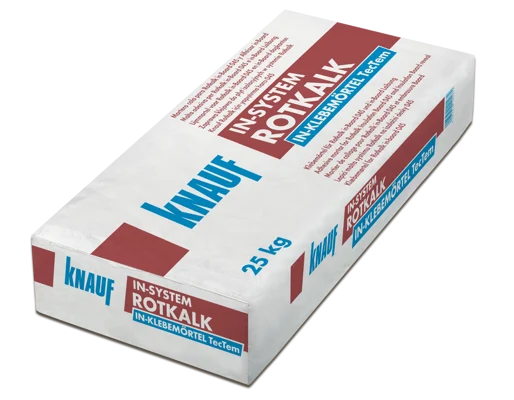 Knauf - Rotkalk in-Klebemörtel TecTem® - In-System Rotkalk In Klebemörtel TecTem 25kg 10spr liegend