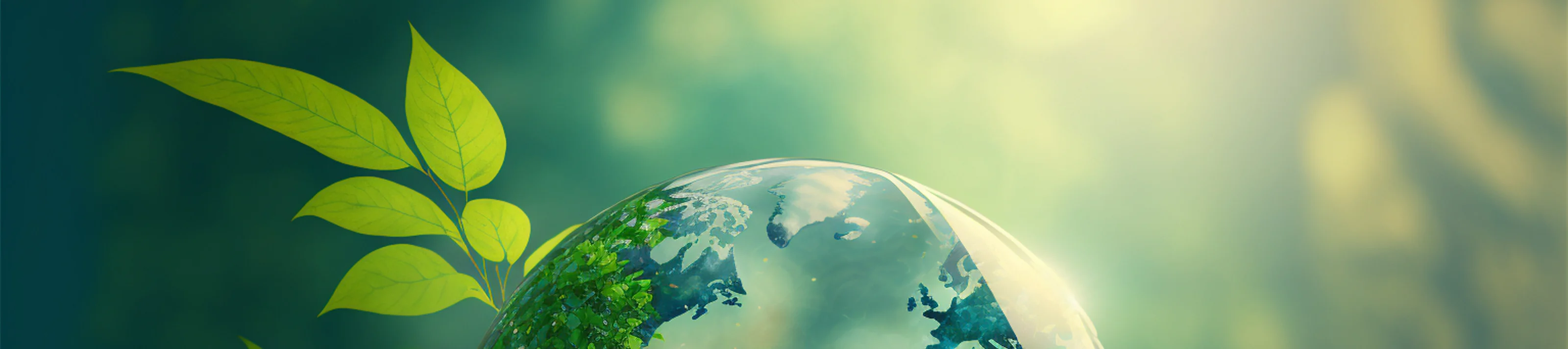 World environment and earth day concept with glass globe and eco friendly enviroment