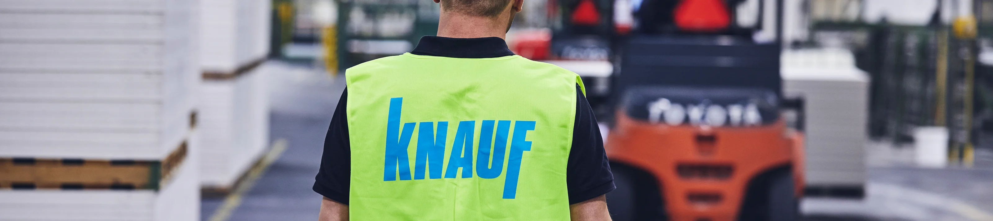 Knauf UK factory people and forklift