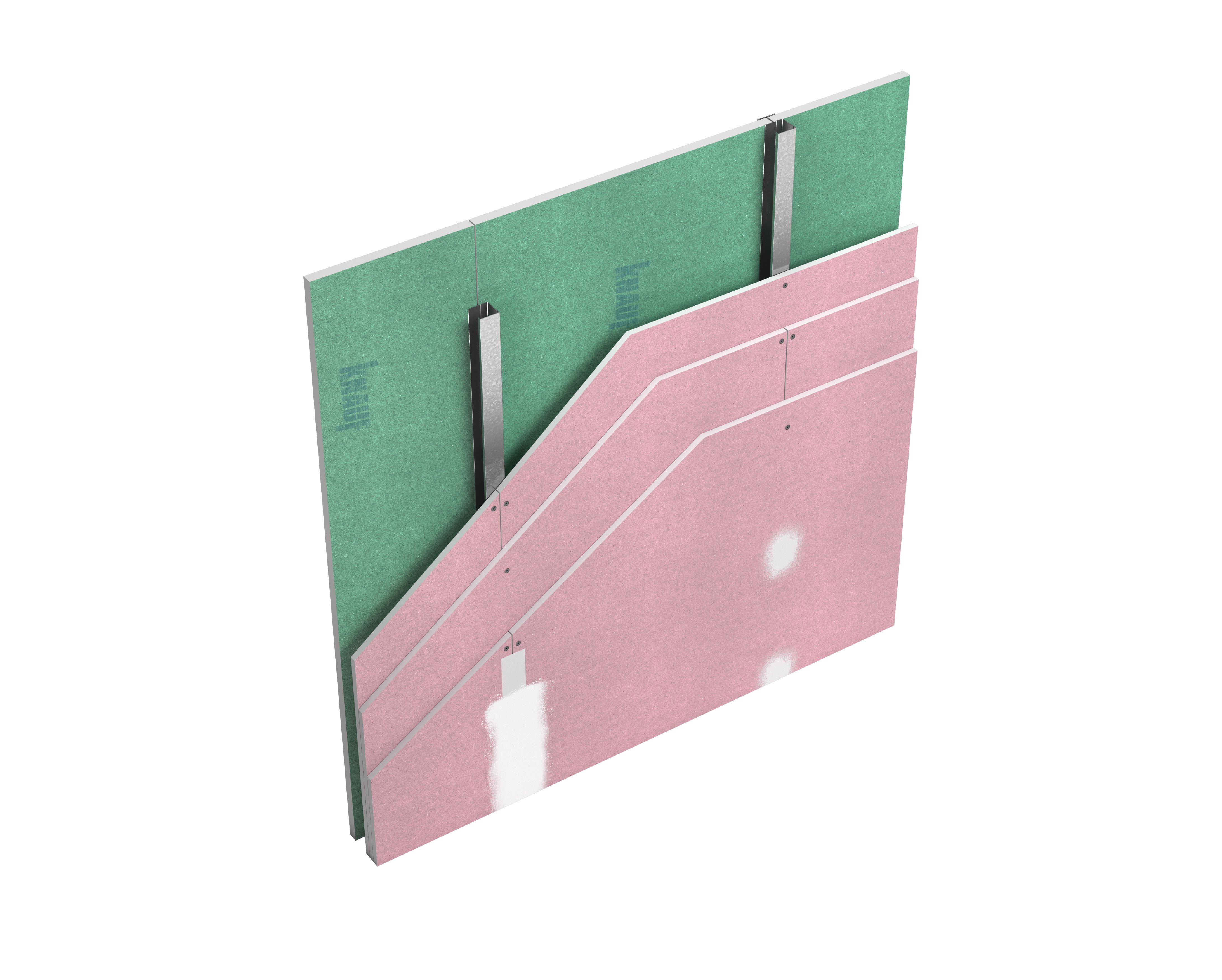 Shaftwall_-_3_Layers_Fire Panel_No_Insulation System Isometric