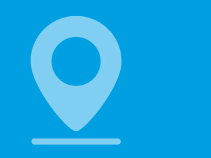 Dealer Locator drop on blue background