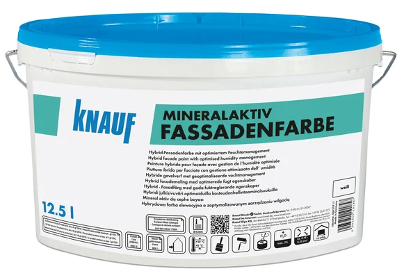 Knauf - MineralAktiv Fassadenfarbe - MineralAktiv Fassadenfarbe - Optimizuotai drėgmę reguliuojantys hibridiniai fasadiniai dažai