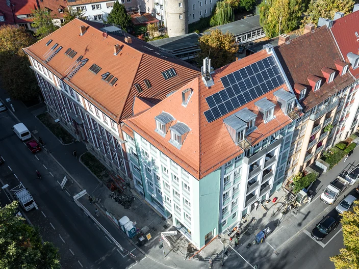 Referenz Sanderring Würzburg Dach fertig Luftaufnahme