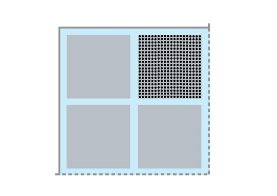 Knauf - Cleaneo block perforation 12.5 - Cleaneo 12,5 mm, tip B4 blok perforacija, ravna okrugla R
