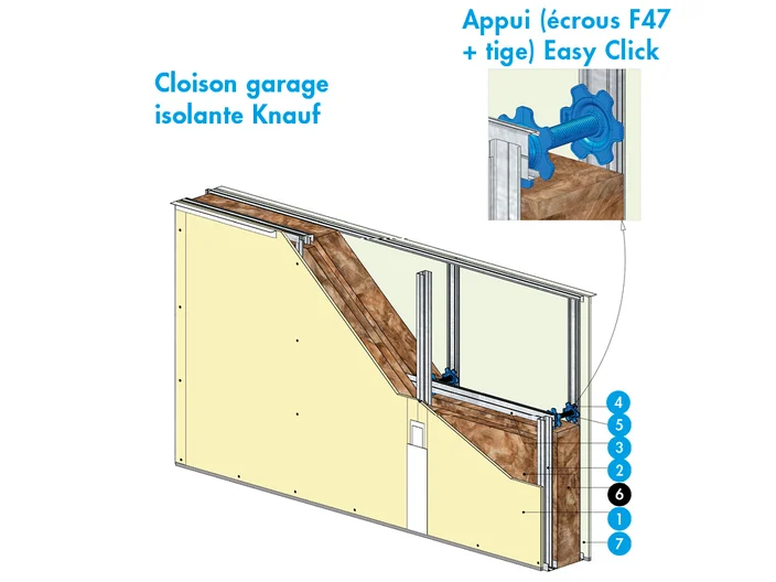 dessin technique cloison garage schema