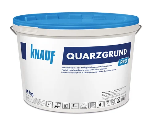 Knauf - Quarzgrund Pro - Quarzgrund Pro - Greitai džiūstantis dekoratyviųjų tinkų gruntas.