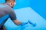 Knauf - Látex azul impermeabilizante - Látex Azul aplicación