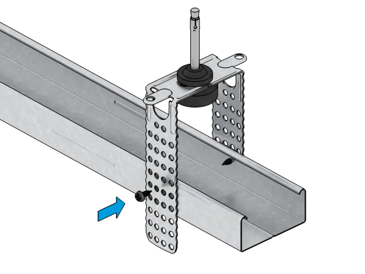 Knauf - Suspension directe acoustique pour CD 60/27 pliée - Suspension directe acoustique pliable - Mise en oeuvre