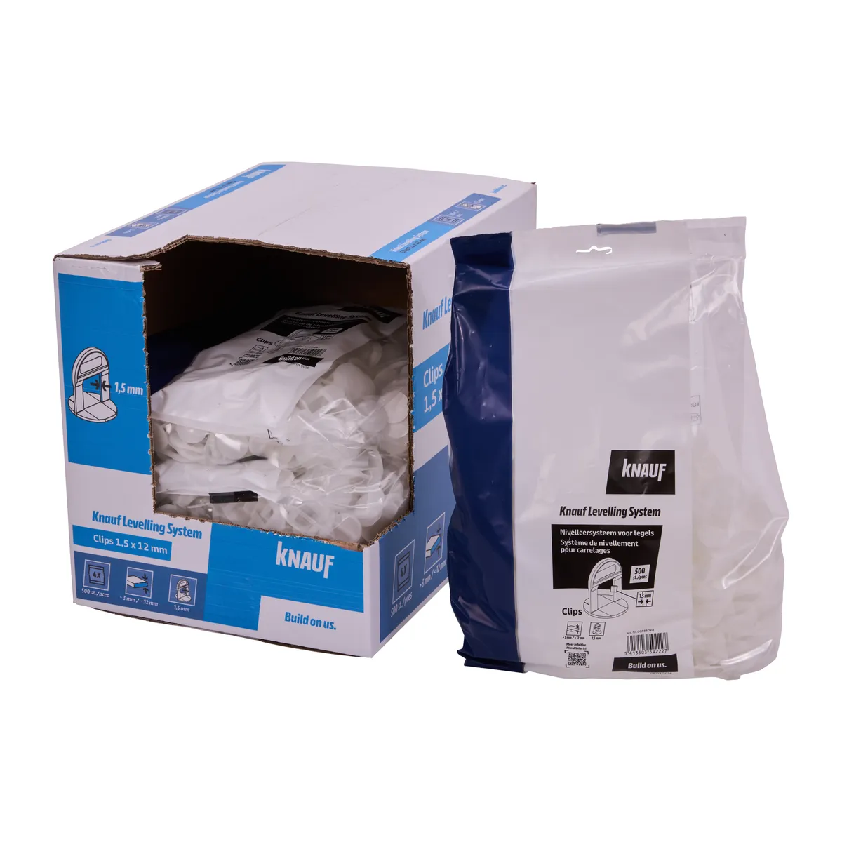 Knauf - KLS Clips 1,5 mm x 12 mm - Clips KLS_500pces_PACK-PROD_C1C0