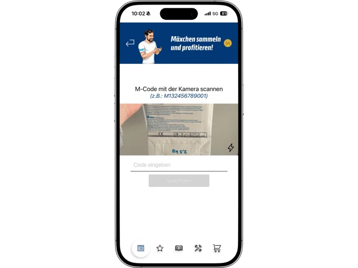 Manuelle Code-Eingabe – Screenshot aus dem KnaufMax Bonusprogramm