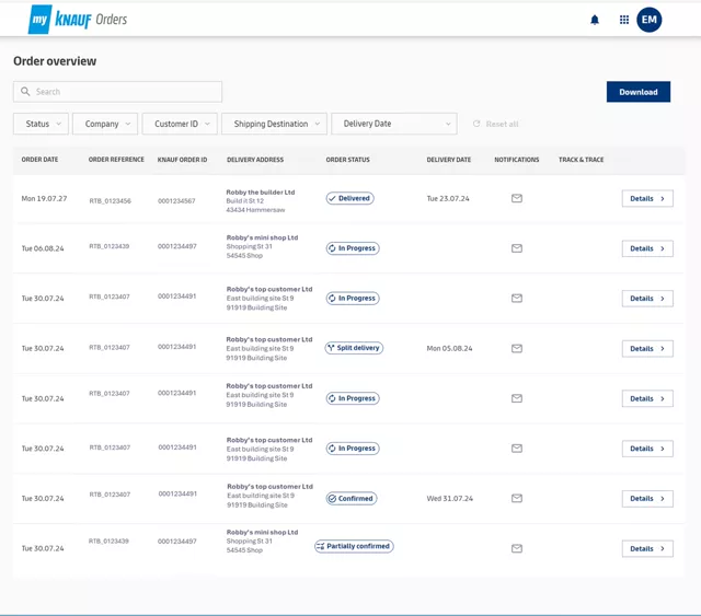 myKnauf Orders 