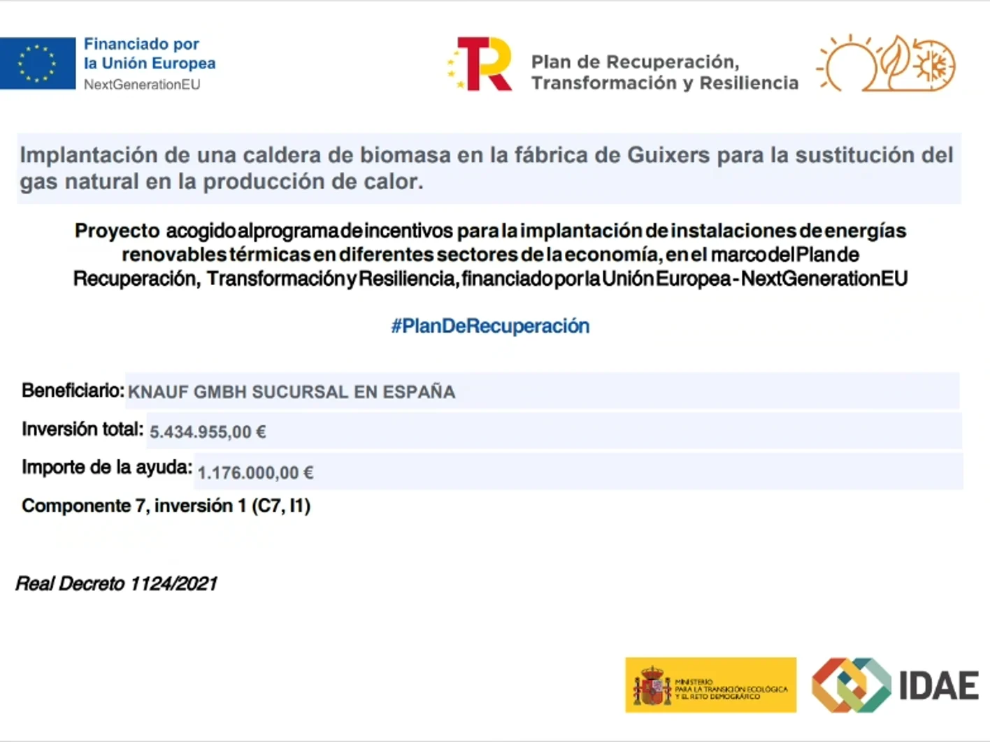 Planta de biomasa Unión Europea