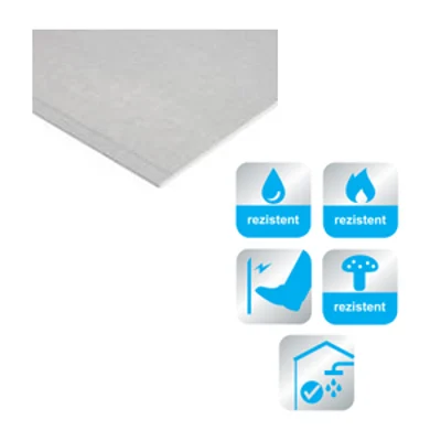 Knauf - Drystar-Board 12.5 - Imagine-placa-knauf-drystar-gm-fh1r125