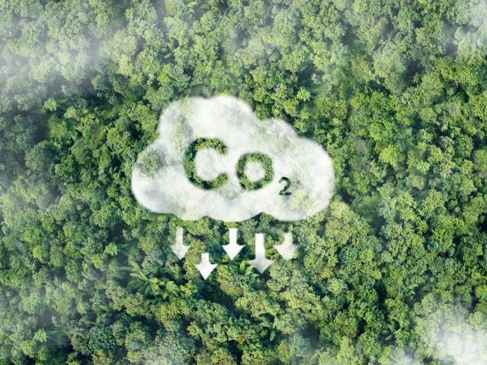 CO2 white fog Concept depicting the issue of carbon dioxide emissions