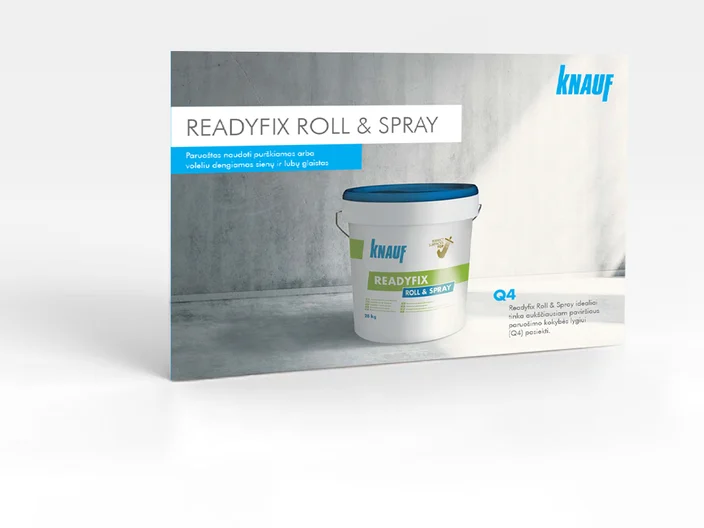 Literatūra: Purškiamas sienų ir lubų glaistas Readyfix Roll&Spray