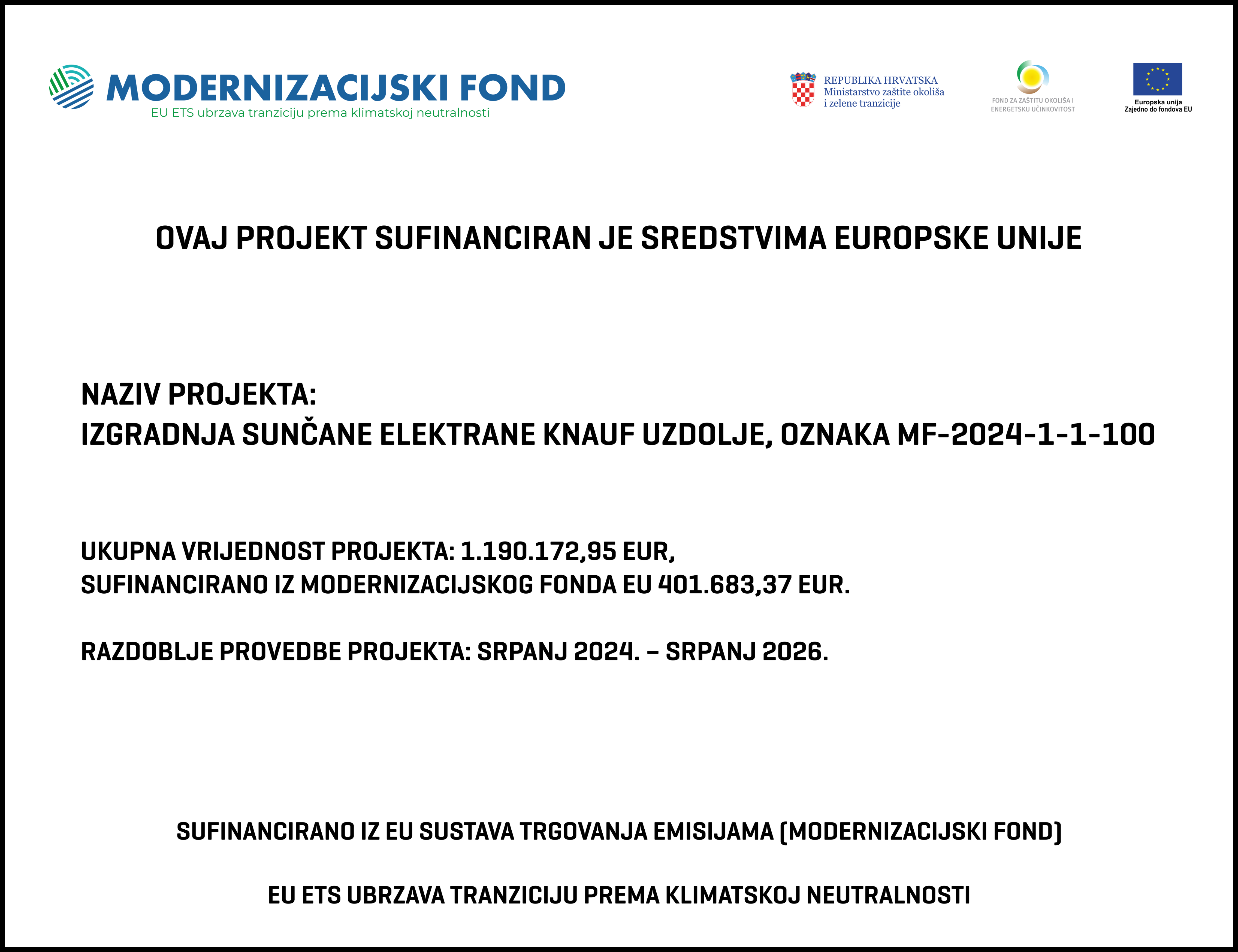 uokvirena ploča za sunčanu elektranu