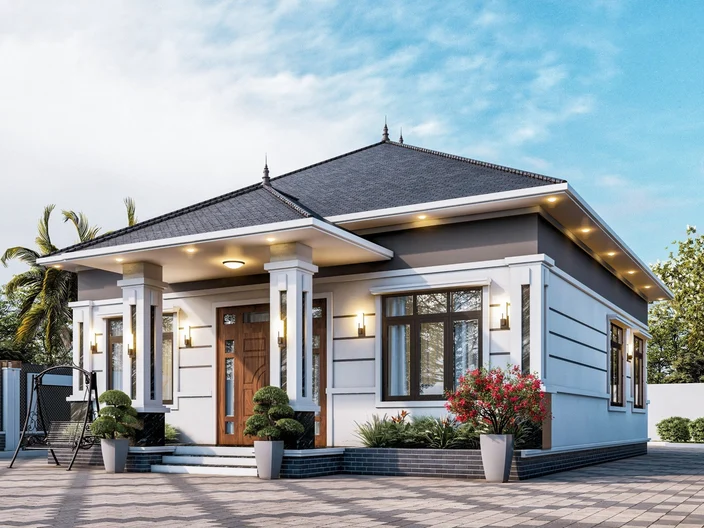 Nhà cấp 4 mái nhật 4 phòng ngủ
