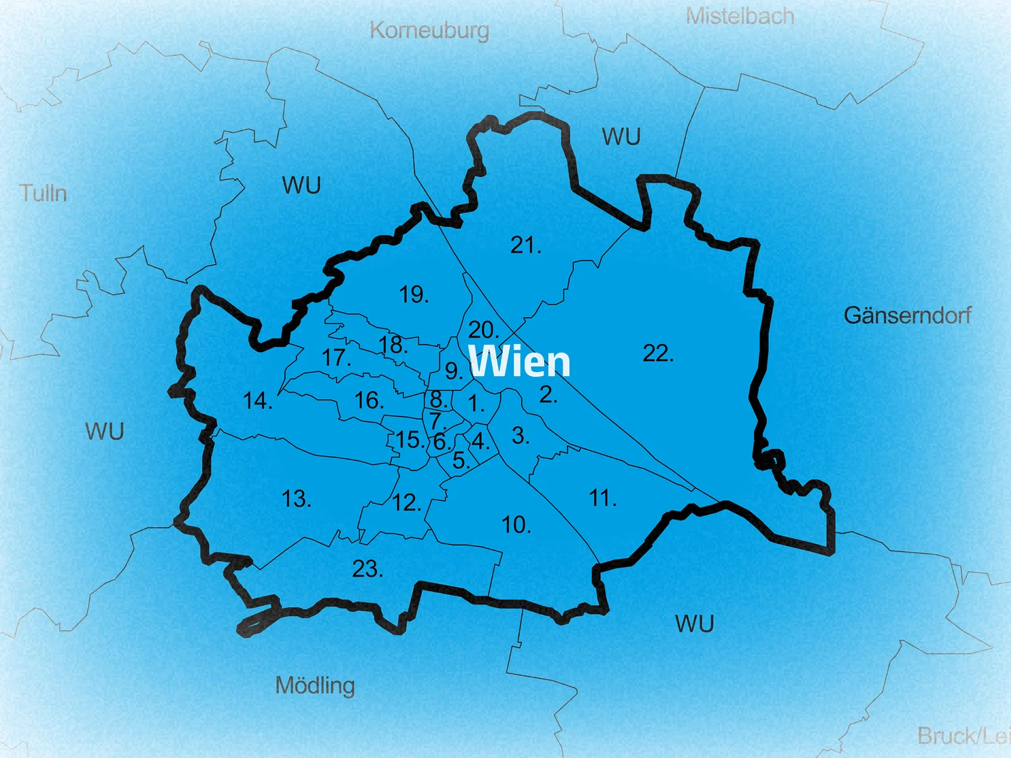 Oliver Zirkler - Planungsunterstützung für Großraum Wien - Landkarte Wien