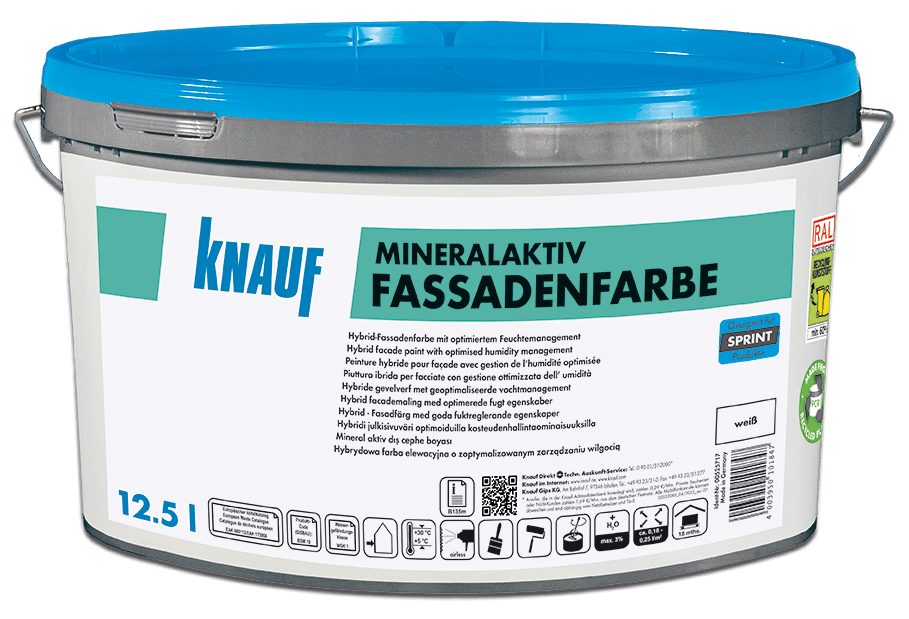 MineralAktiv Fassadenfarbe 12,5L weiß 10spr