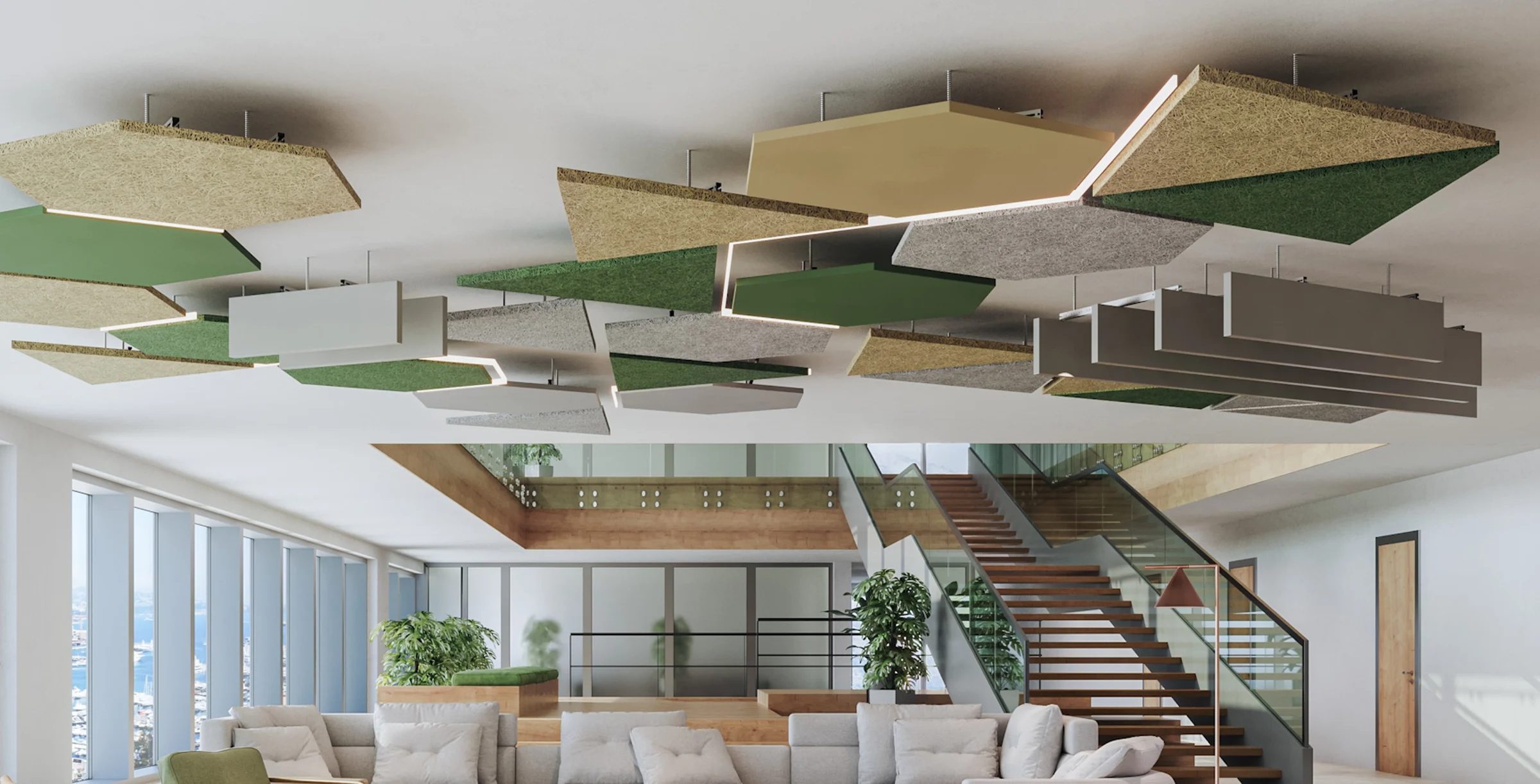 Multi Material Floating Canopies and Baffles