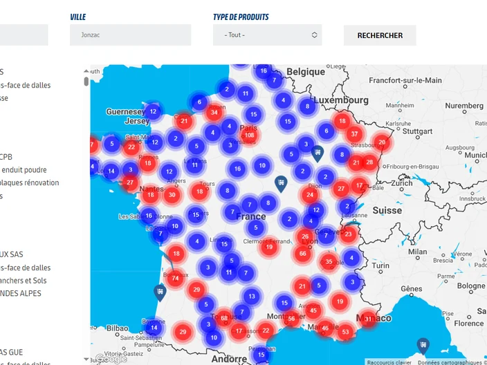 Carte des revendeurs Knauf
