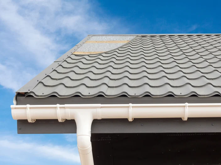 Roof with a cut out showing insulation