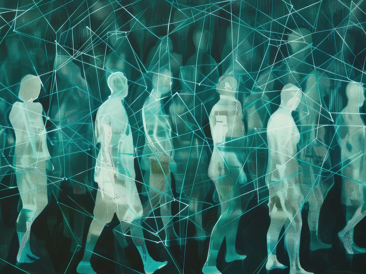 Silhouette of people feeling connected
