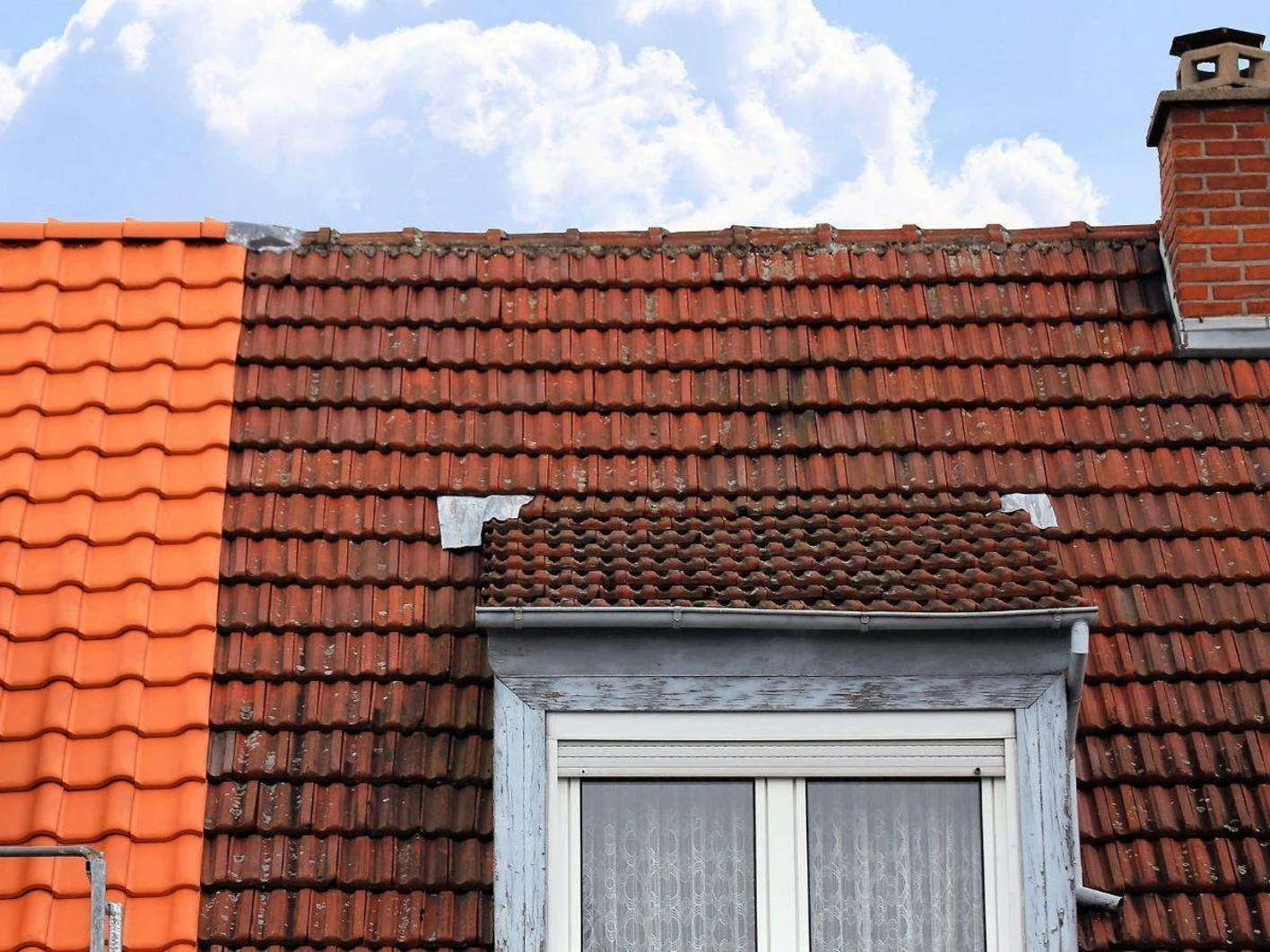 Twee daken voor en na isolatie renovatie