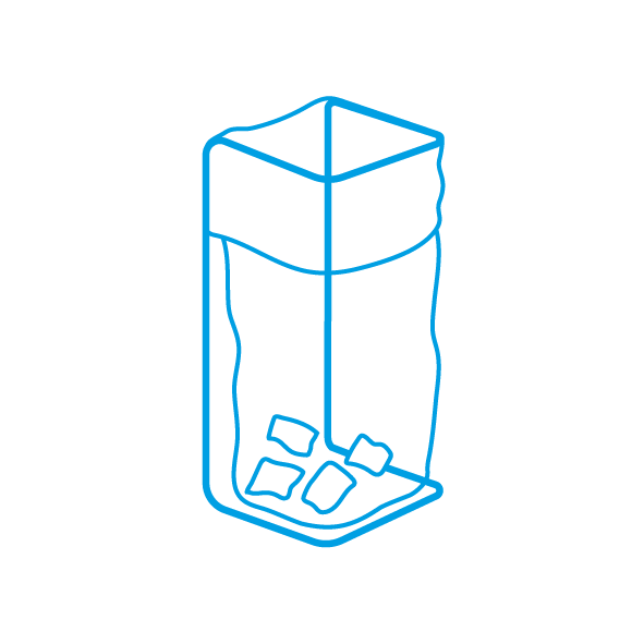 Recycling glaswol inzameling in een knapzak