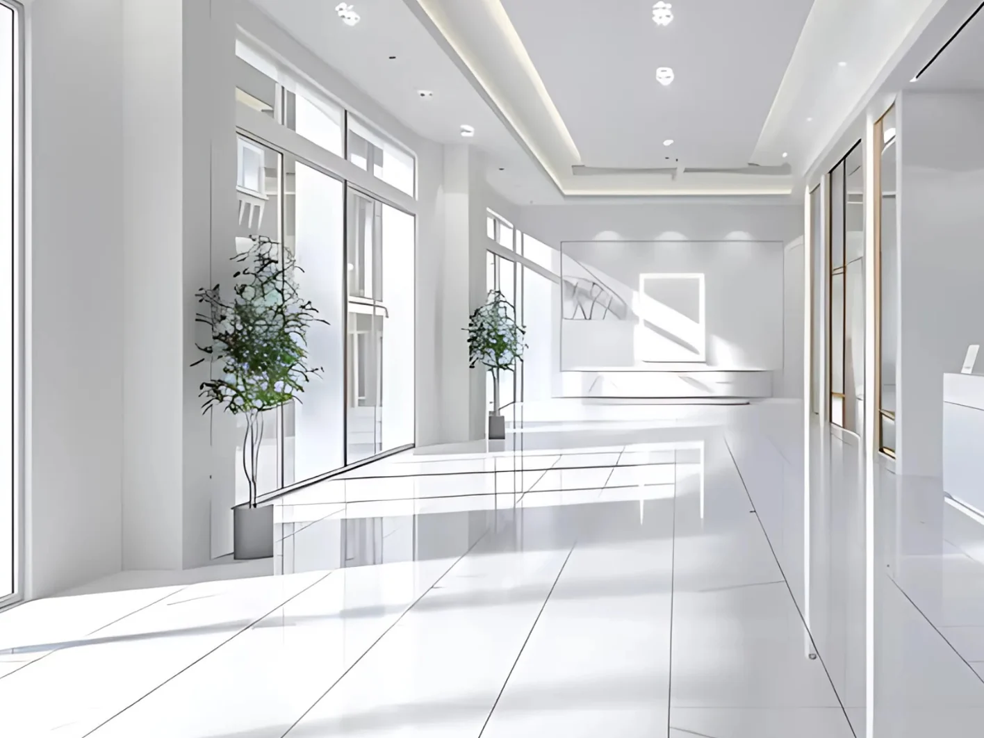 Vách thạch cao tạo nên không gian trưng bày gọn gàng và nổi bật