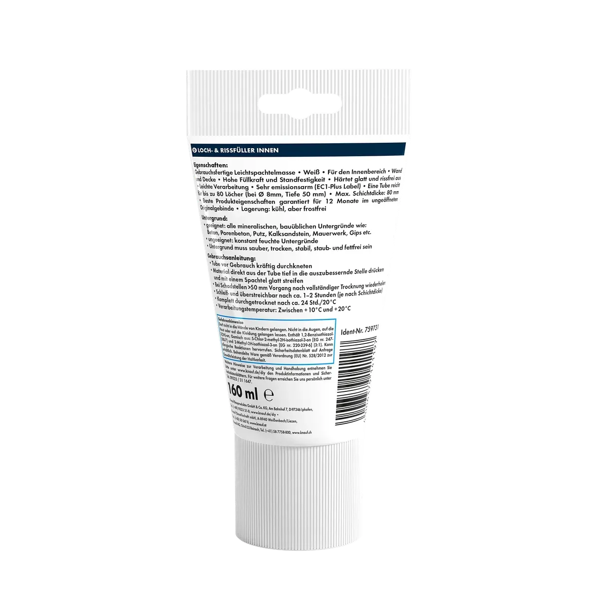 Knauf - Loch- und Rissfüller innen - 4006379141197_Loch-und-Rissfueller-Innen_back_160ml