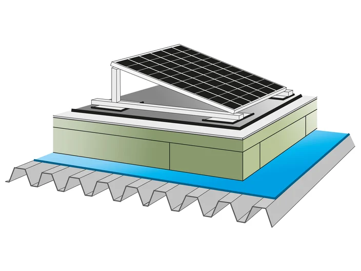 Flachdach Solar, Skizze