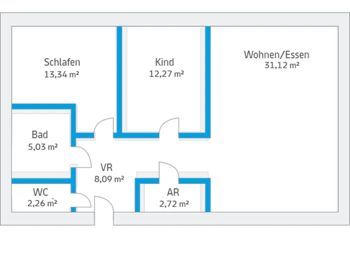 Raumgewinn im Wohnungsbau Animation
