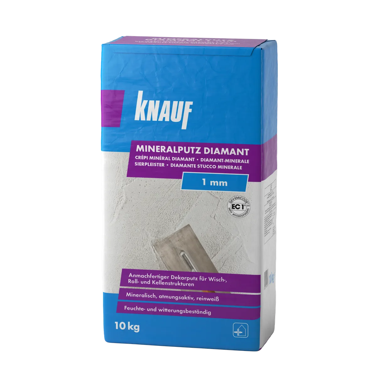 Knauf - Mineralputz Diamant 1 mm - 4006379040070_Mineralputz-diamant-1mm_front_10kg