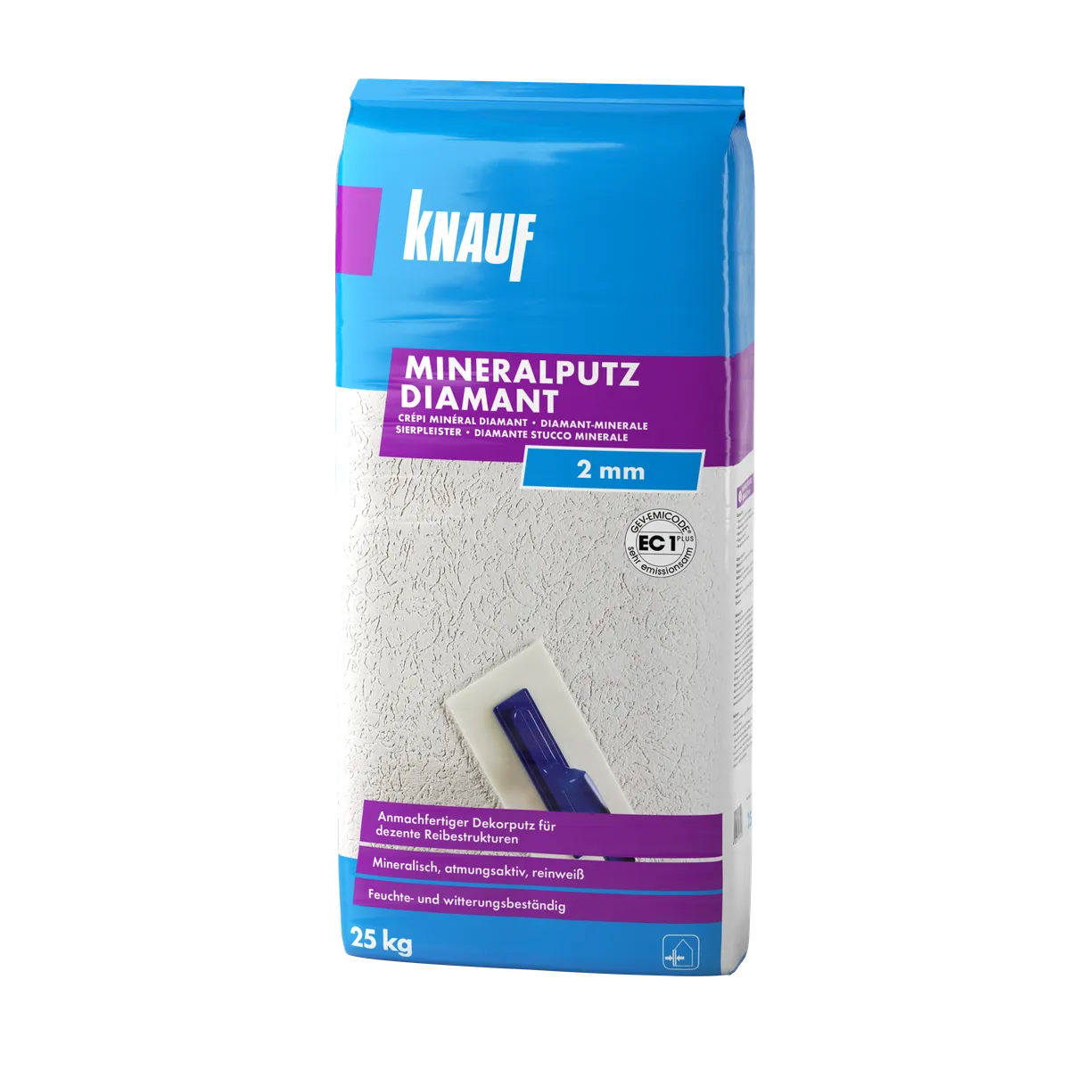 Knauf - Mineralputz Diamant 2 mm - 4006379035298_Mineralputz-diamant-2mm_front_25kg