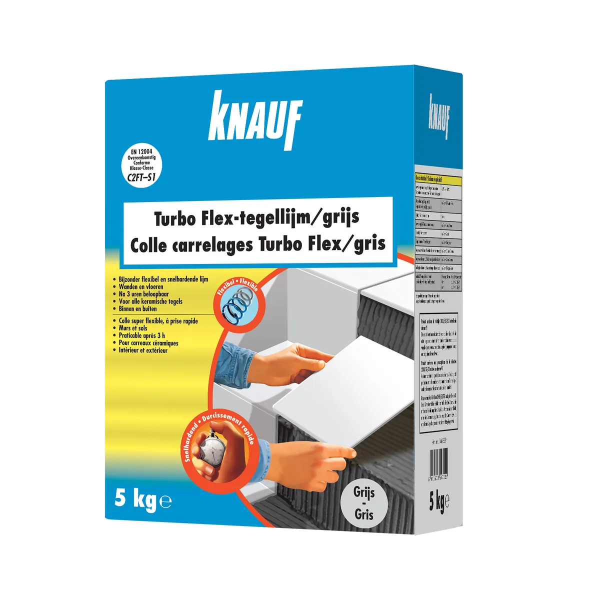 Knauf - Turbo-Flex Tegellijm   C2FT - Colle_Carrelages_Turbo_Flex_Gris_5kg_PACK-PROD_C1R1_R