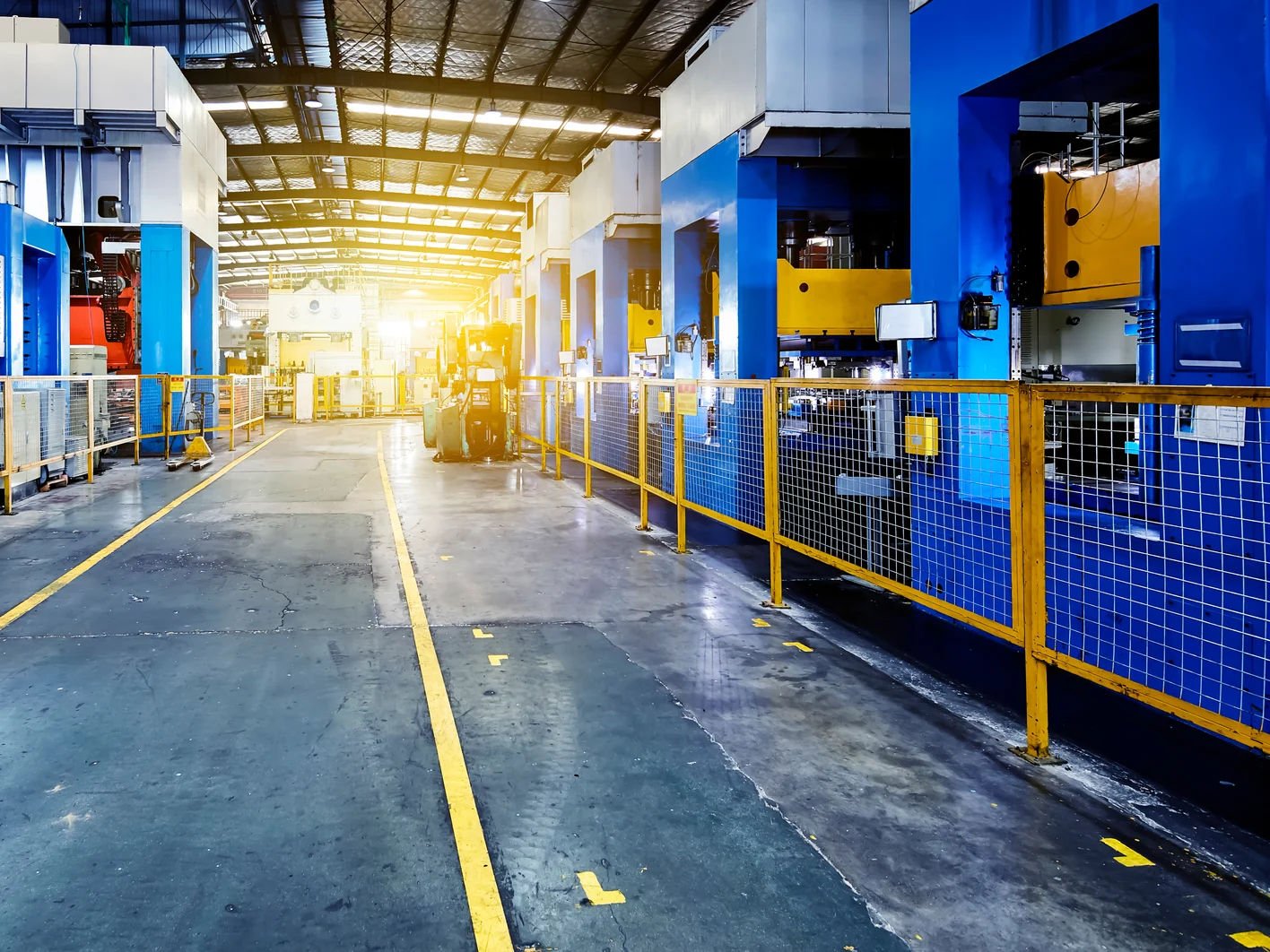 Stamping machines in large factories