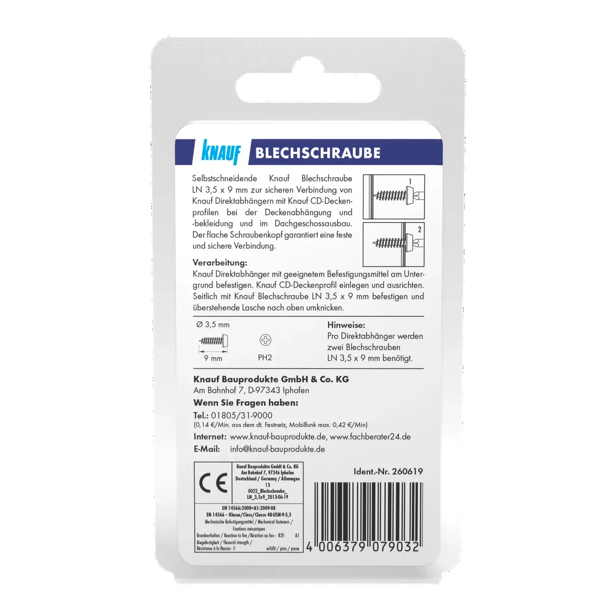 Knauf - Blechschraube - 4006379079032_Blechschraube_back_9mm